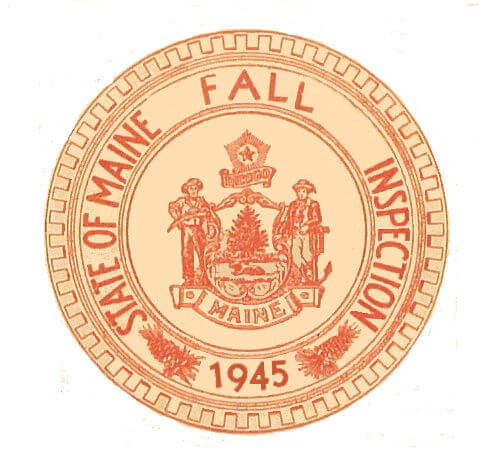 (image for) 1945 Maine Fall Inspection Sticker - Click Image to Close